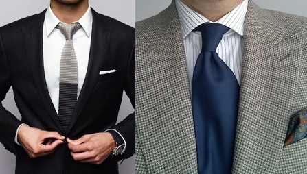 сочетание лацканов и галстука
