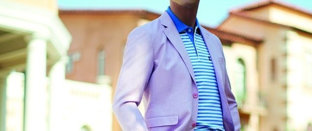 polo shirt with sport coat