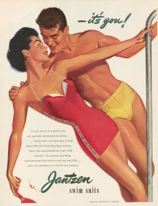 Винтажная реклама мужских плавок Jantzen 1933 год