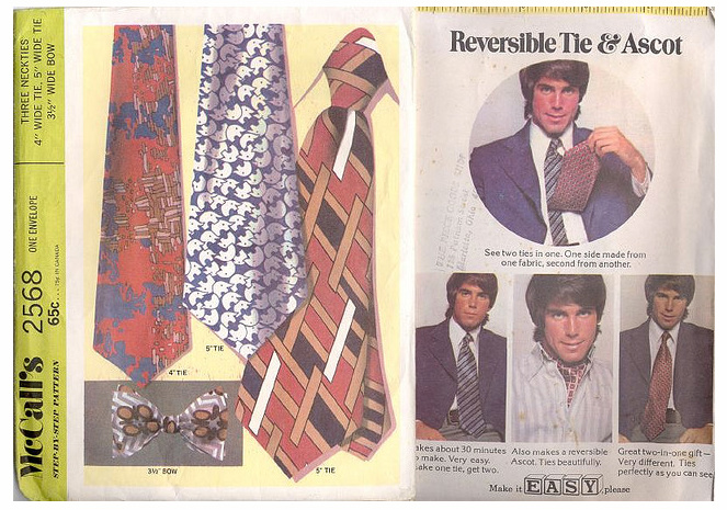 реклама двухсторонних галстуков 1970-е